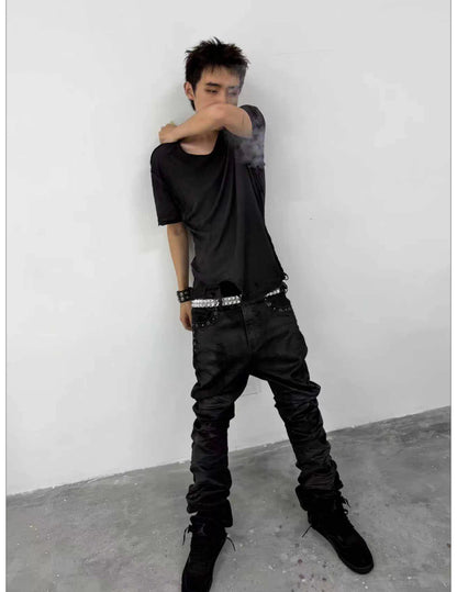 Wrinkled Washed Fitted T-Shirt