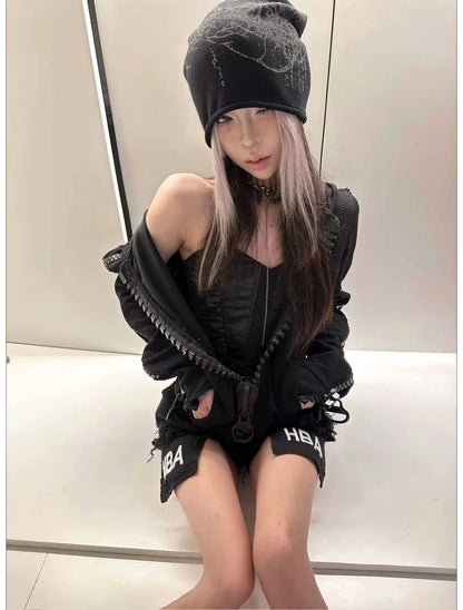 Biomechanical Graphic Knit Beanie