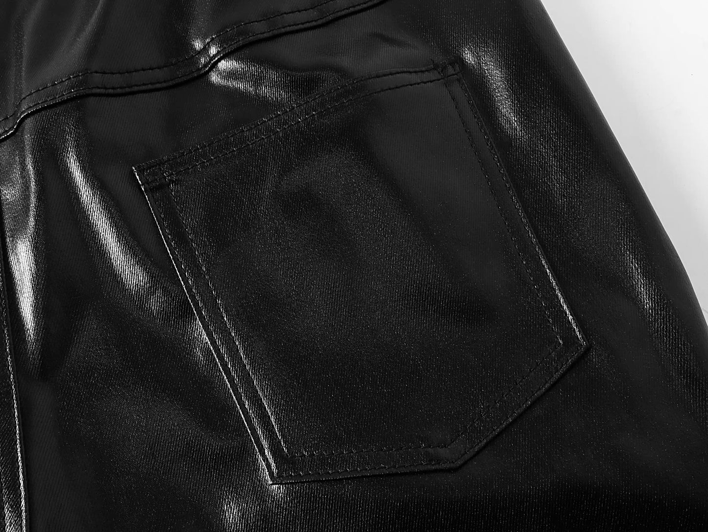 Liquid Metallic Coated Flared Jeans