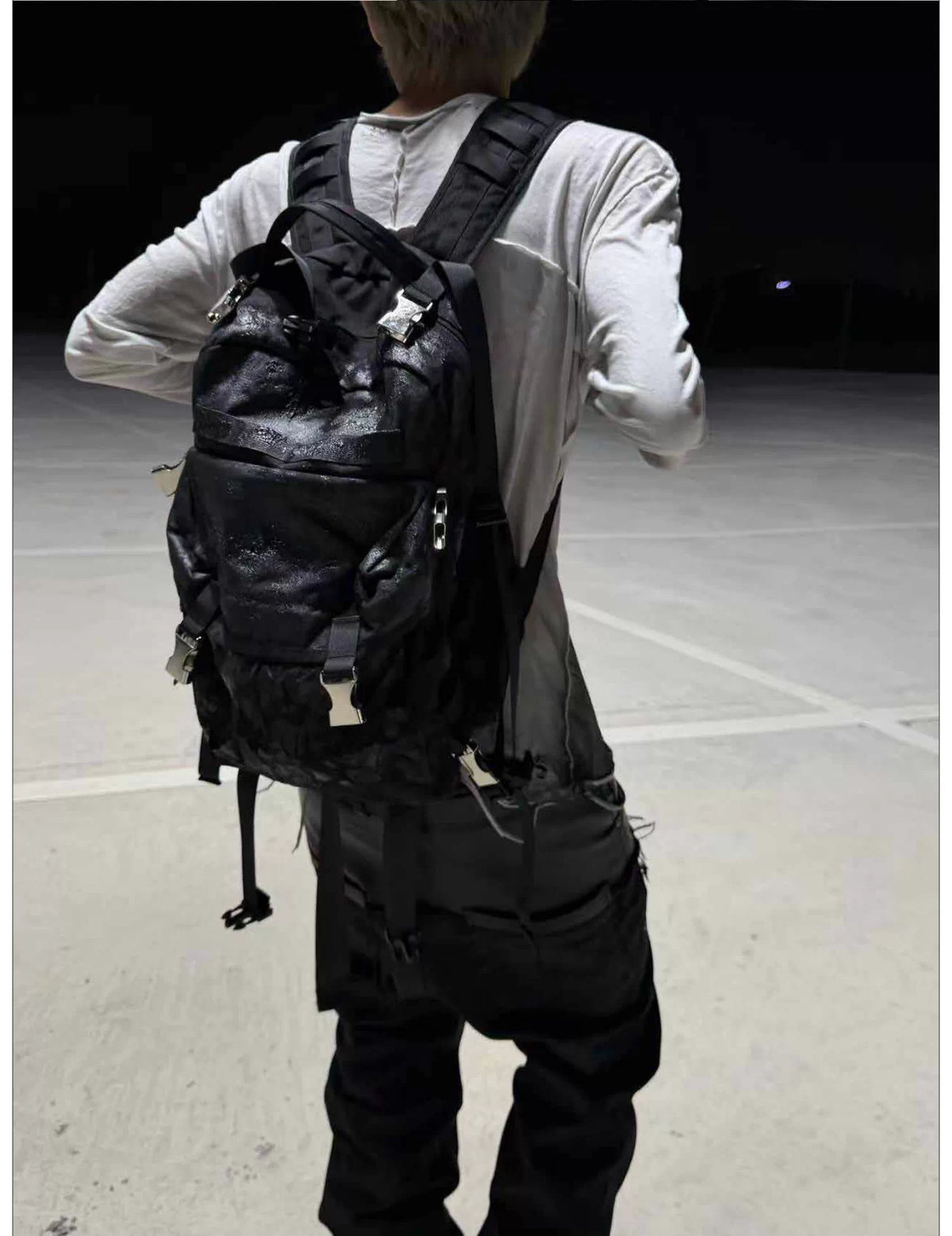 Cracked Coated Canvas Backpack