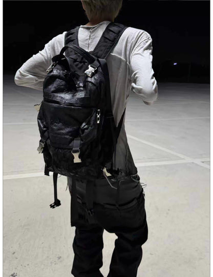 Cracked Coated Canvas Backpack