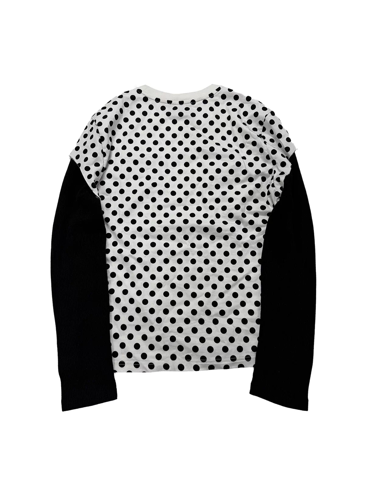 UCAN'TBELIKEME ドット柄 ピンクロゴ 切替長袖Tシャツ SELFISH