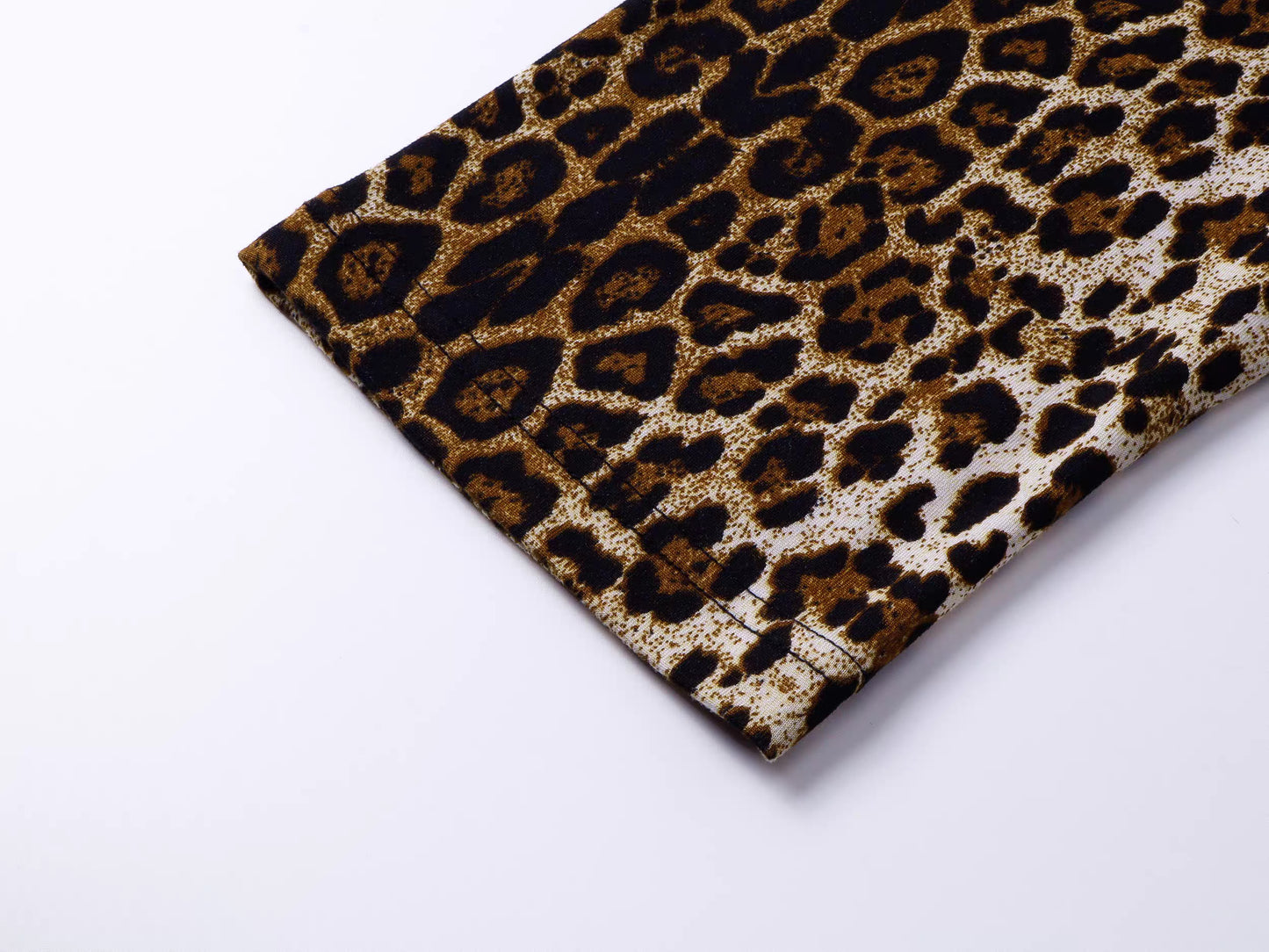 Leopard Layered Sleeve Washed Graphic T-Shirt