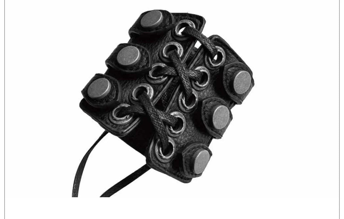 Lace-Up Fang Detail Wrist Cuff