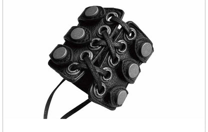 Lace-Up Fang Detail Wrist Cuff