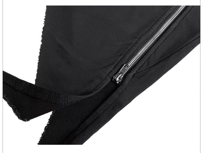 Asymmetric Hem Diagonal Zip Hoodie