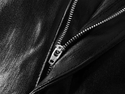 Liquid Metallic Coated Flared Jeans