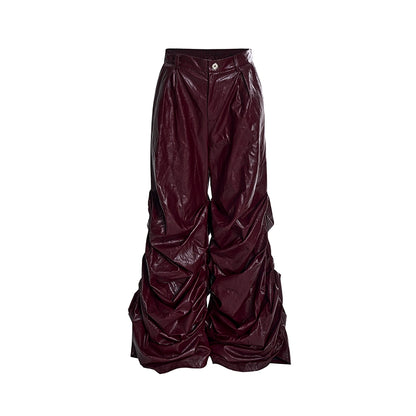 STARTEXCEEDEND Pleats Wide Leather Pants