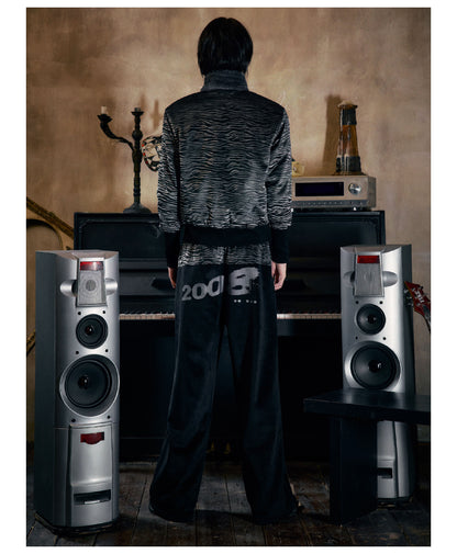 Tiger Embroidered Reversible Velvet Bomber Jacket