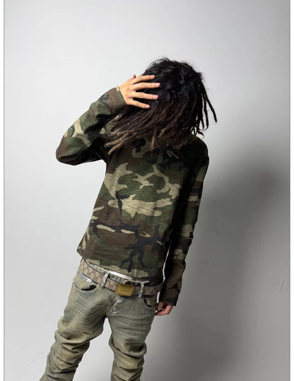 Camouflage Crewneck Long-Sleeve T-Shirt