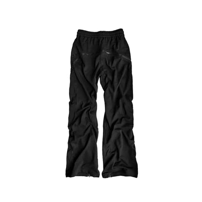 Wrinkled Graphic Flared Pants