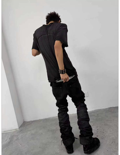 Wrinkled Washed Fitted T-Shirt