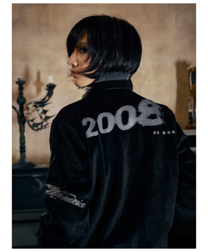 Tiger Embroidered Reversible Velvet Bomber Jacket