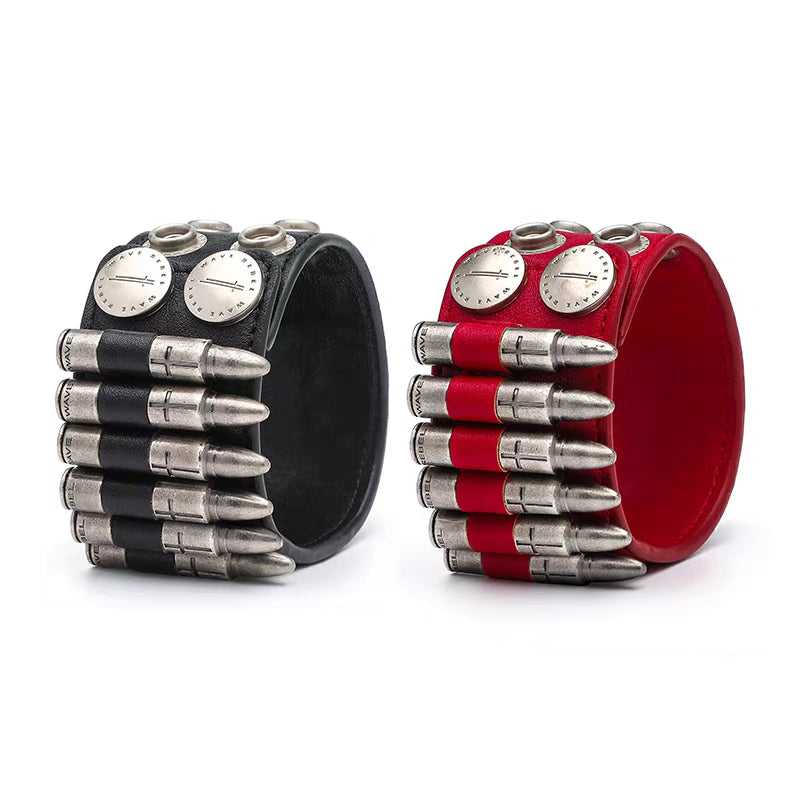 Bullet Stud Wide Cuff Bracelet