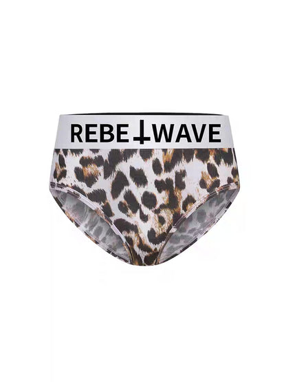 REBEL WAVE レオパード柄 ロゴウエスト モダールブリーフ SELFISH