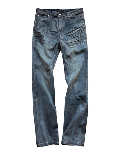 Sculpted Washed Straight-Leg Jeans