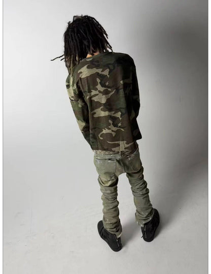 Camouflage Crewneck Long-Sleeve T-Shirt