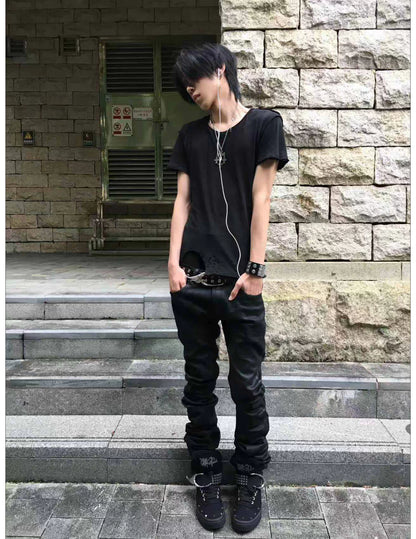 Wrinkled Washed Fitted T-Shirt