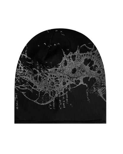 Biomechanical Graphic Knit Beanie