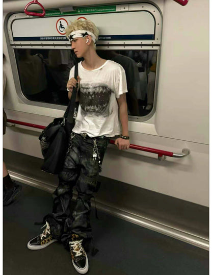 Distressed Graphic Boxy T-Shirt