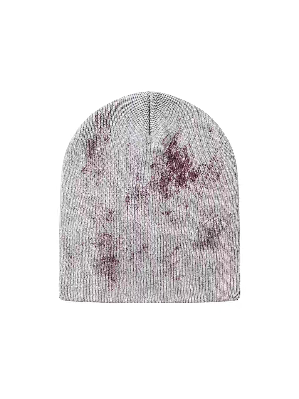 Distressed Red Cross Print Knit Beanie