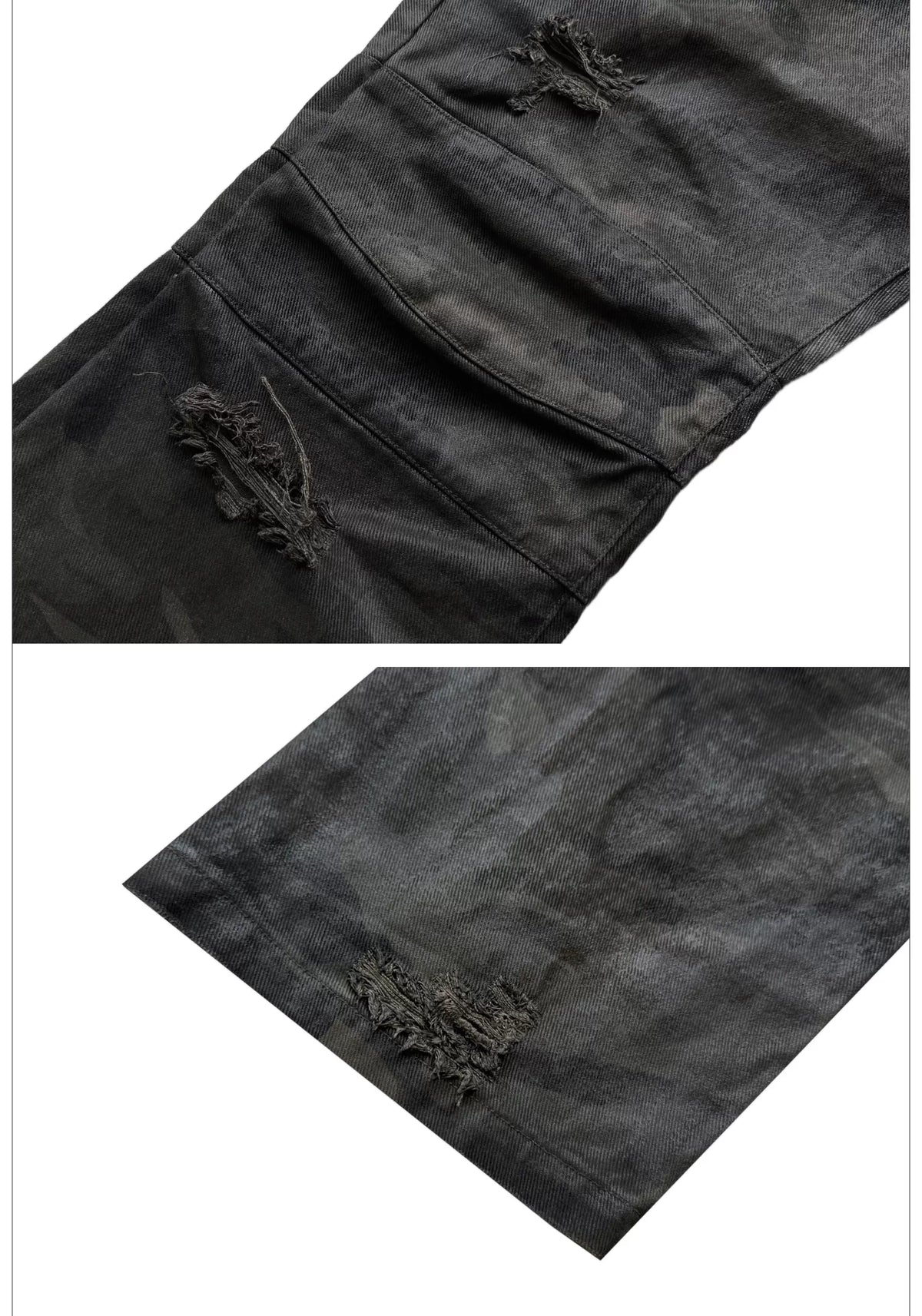 Washed Camouflage Straight-Leg Pants