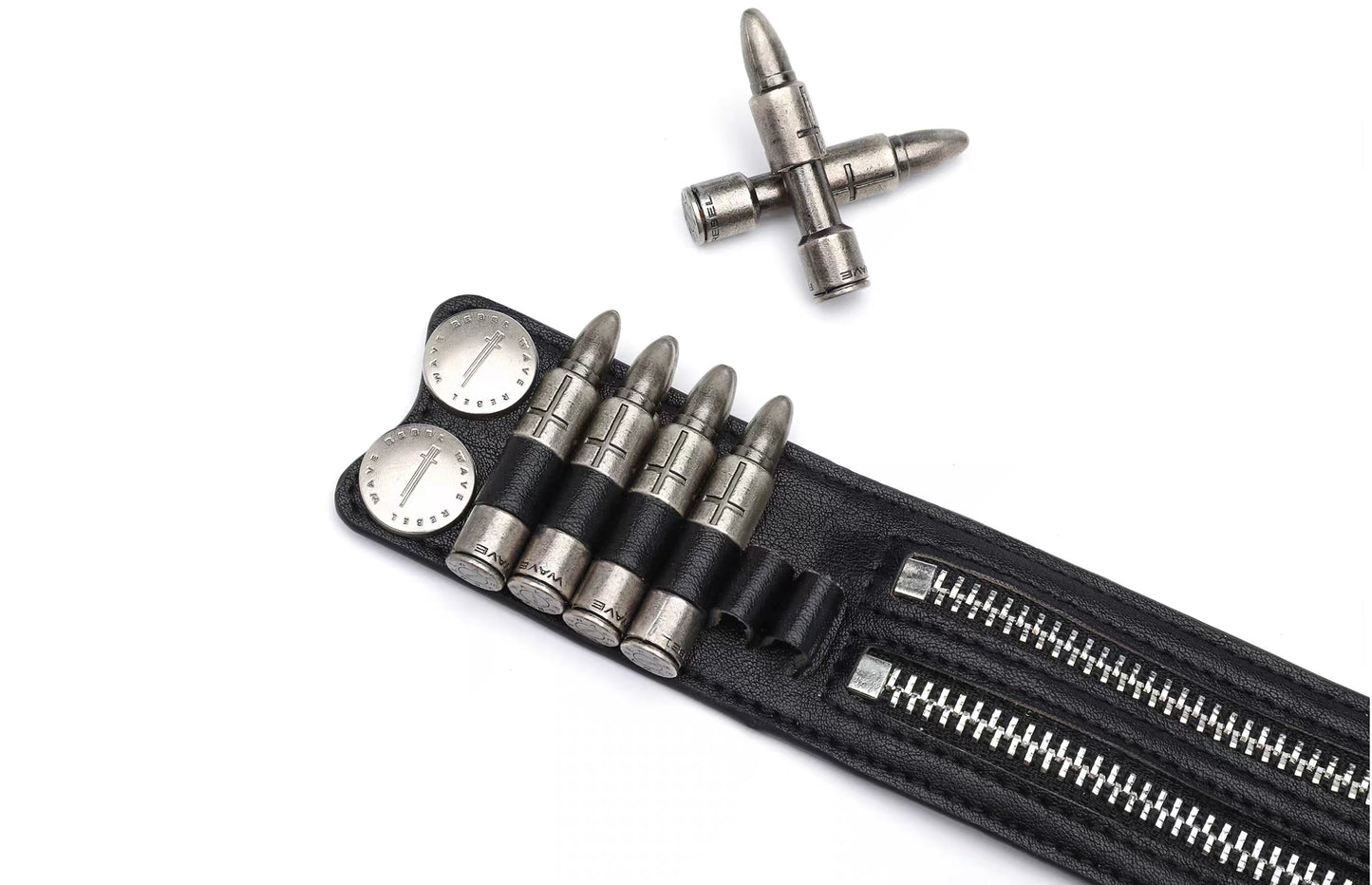Bullet Stud Wide Cuff Bracelet