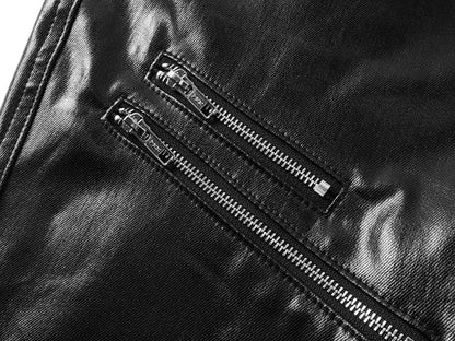 Liquid Metallic Coated Flared Jeans