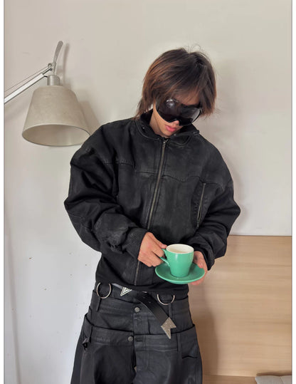 Waxed Washed Bomber Jacket