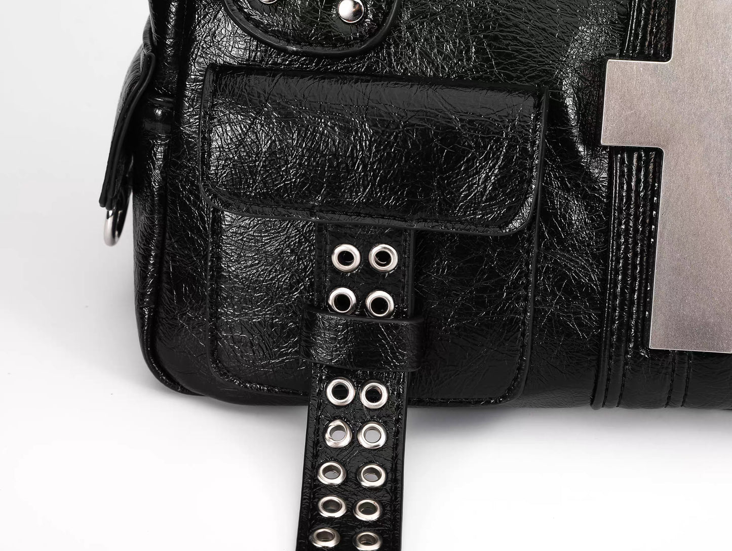 Cross Embellished Convertible Shoulder Bag