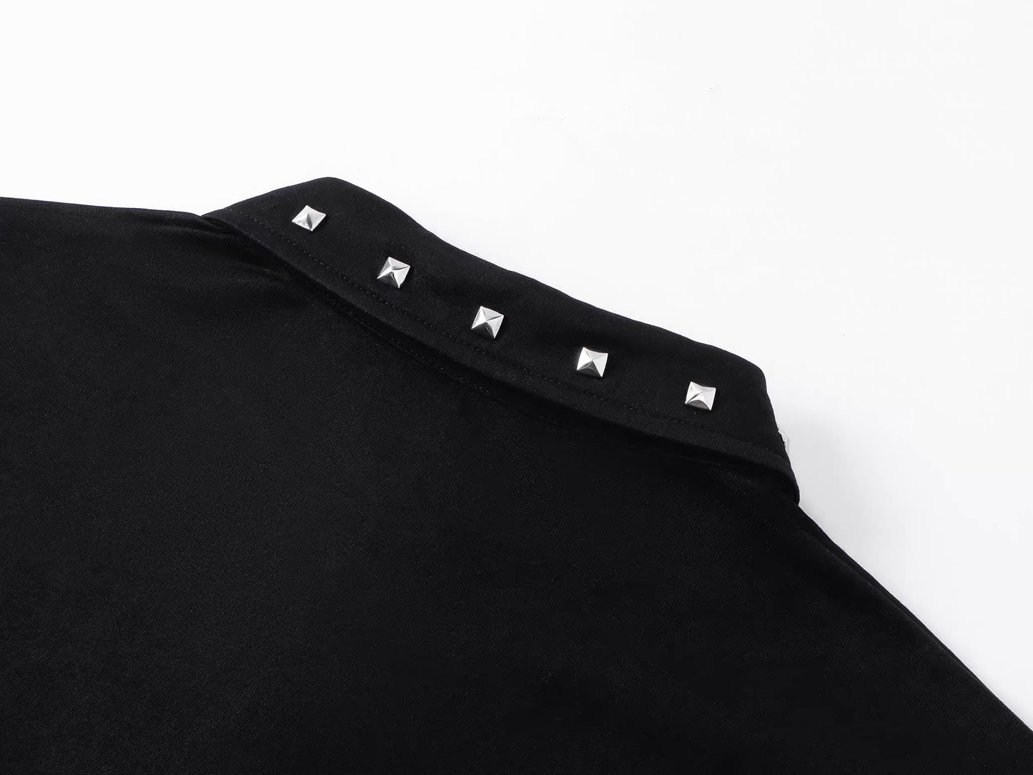 Cross Stud Graphic Long Sleeve Polo Shirt