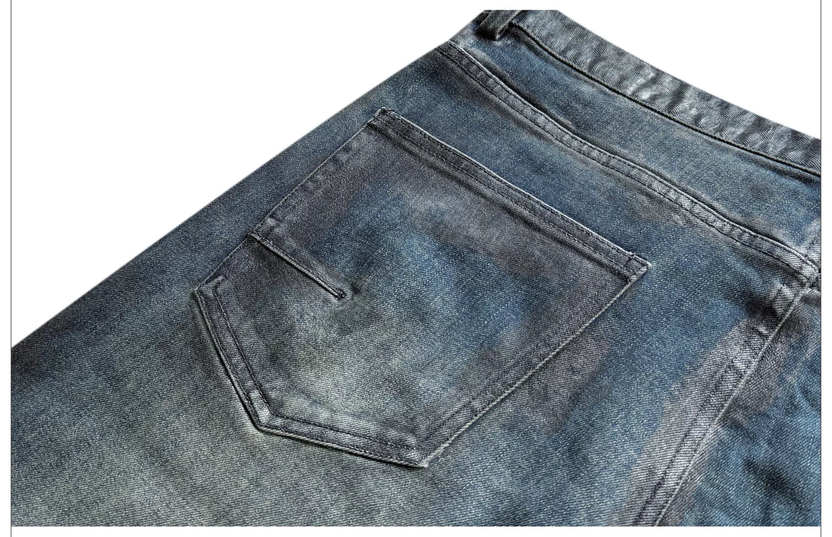 Sculpted Washed Straight-Leg Jeans
