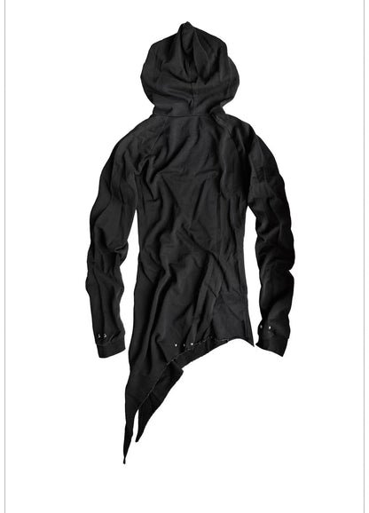 Asymmetric Hem Diagonal Zip Hoodie