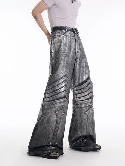 STARTEXCEEDEND Silver wide pants