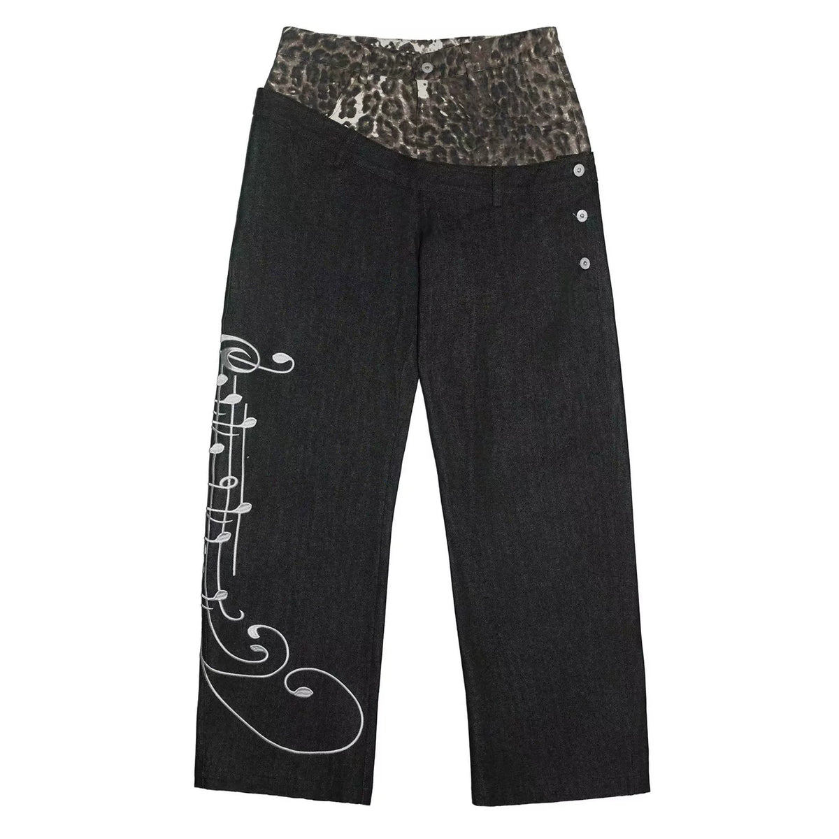 Double Waist Raw Denim Baggy Jeans