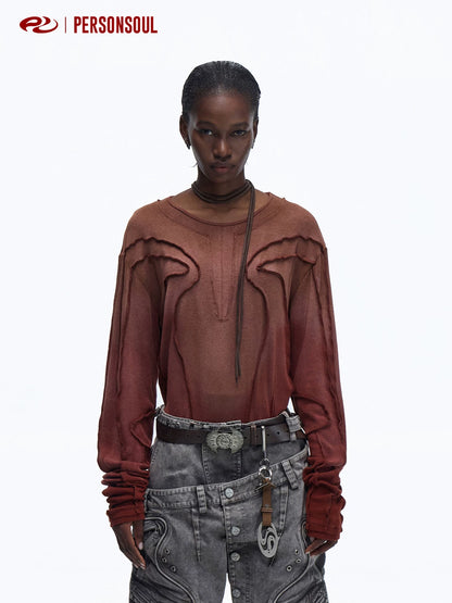 Sculpted Curved Seam Long Sleeve Top