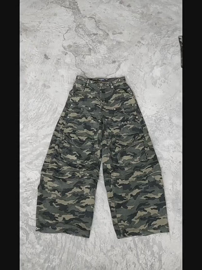 3-in-1 Detachable Suspender Camo Cargo Pants