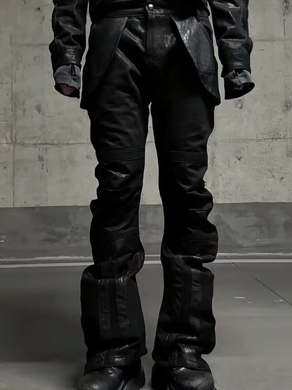 Curved Panel Deconstructed Washed Jeans